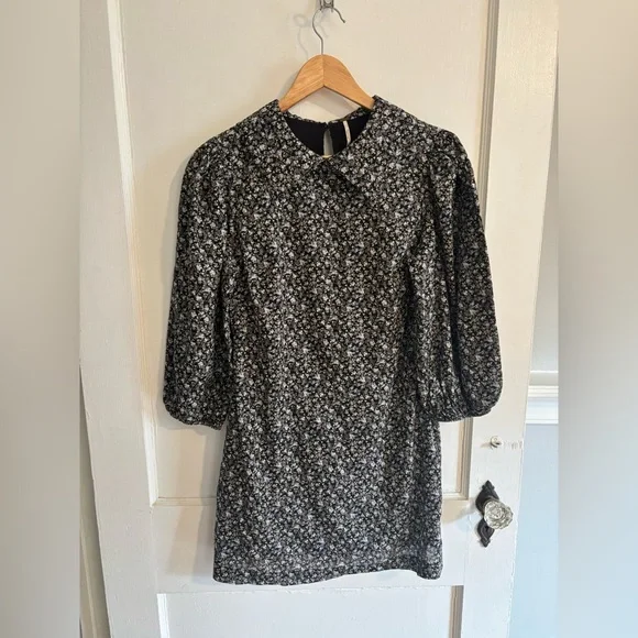 Free People Floral Puff Sleeve Mini Dress - Picture 3 of 10